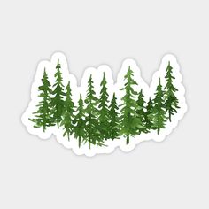 the trees are green and there is no image on this sticker or decal