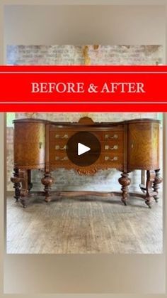 the before and after video shows how to paint furniture