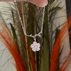 925 Sterling Silver Sweet Pink Flower Cherry Blossom Necklace Five Petal Frosted Flower Pendant Necklace Clavicle Long Necklaces For Women Silver S925 Length: 43cm + 5cm Flower Pendant Size: 2.1cm X 2cm Weight: 2g Ready To Ship In Same Day Or Next Business Day. Dainty Silver Flower Necklace With Clavicle Chain, Silver Dainty Flower Necklace For Mother's Day, Dainty Sterling Silver Flower Necklace With Clavicle Chain, Silver Dainty Flower Necklace With Clavicle Chain, Sterling Silver Flower Necklace With Clavicle Chain, Silver Dainty Flower Necklace, Silver Flower Necklace With Clavicle Chain, Delicate Silver Flower Necklace For Mother's Day, Silver Sterling Flower Necklace With Clavicle Chain