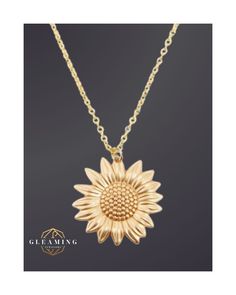 Celebrate the beauty of nature with our Handmade 18k Gold Sunflower Necklace, a piece that captures the radiant essence of the sunflower in a luxurious and elegant design. This stunning necklace is crafted from 18k gold, ensuring a timeless and durable piece that will remain a cherished part of your jewelry collection for years to come. The sunflower, a symbol of happiness, positivity, and admiration, is beautifully represented in this necklace, making it a perfect accessory for those who love t Dainty Yellow Flower Shaped Jewelry, Yellow Gold Flower Jewelry For Everyday, Everyday Yellow Gold Flower-shaped Jewelry, Elegant Adjustable Sunflower Design Jewelry, Elegant Adjustable Sunflower Jewelry, Everyday Yellow Gold Flower Jewelry, Everyday Tarnish Resistant Flower Pendant Jewelry, Everyday Tarnish-resistant Flower Pendant Jewelry, Sunflower Design Jewelry For Mother's Day