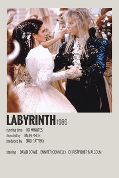 the poster for ladyrinh starring in an old movie, with two women dressed as princesses