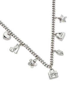 Find MARC JACOBS Mini-icon Charm Necklace on Editorialist. silver-tone brass charm detail lobster claw fastening adjustable fit Marc Jacobs Clothes, Marc Jacobs Necklace, Xoxo Jewelry, Marc Jacobs Jewelry, Silver Charm Necklace, Silver Core, Expensive Jewelry Luxury, Wrist Jewelry, Jewelry Accessories Ideas