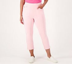 With a comfy design and a stylish cropped length, these everywhere-wear pants are perfect for stepping into spring and summer in style. From Quacker Factory®. Workwear Cropped Leg Capris With Elastic Waistband, Workwear Capris With Elastic Waistband And Cropped Leg, Casual Capri Pants With Side Pockets, Spring Workwear Bottoms With 4-way Stretch, Casual Stretch Pants For Spring, Casual Workwear Capri Pants, 4-way Stretch Summer Pants With Pockets, Casual Capri Length Pants For Work, Casual Capri Length Work Pants