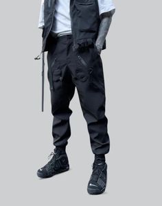 Avant - garde pants Techwear Cargo Pants, Techwear Hoodie, Techwear Aesthetic, Urban Warrior, Techwear Jacket, Techwear Pants, Techwear Outfits, Unique Pockets, Futuristic Style