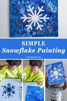 simple snowflake painting for kids to make