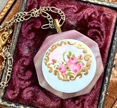 This lovely hand painted antique porcelain stud button has been set upon a vintage mother of pearl buckle to create this simply lovely pendant necklace.  These were produced in the 1800's  and early 1900's, painted by hand, some as cottage industries.   I work with antique and vintage parts. Some may show signs of wear or age. Please look at each picture closely. I have tried to show all aspects of my work. Please contact me before purchasing if you have any questions or would like more clarity Button Necklace, Assemblage Jewelry, Antique Buttons, Button Jewelry, Pretty Necklaces, Simply Lovely, Wedding Jewellery Necklace, Antique Porcelain, Ponies