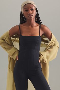 Polyester, elastane Adjustable straps Pull-on styling Hand wash Imported | Go The Distance Jumpsuit by LSPACE in Black, Women's, Size: Smallmall, Polyester/Elastane at Anthropologie Go The Distance, L Space, Black Jumpsuit, Adjustable Straps, Anthropologie, Jumpsuit, Hand Wash, Black, Color