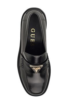 Triangular logo hardware tops this versatile loafer that can be as scaled up or as casual as you want. Textile and synthetic or synthetic upper/synthetic lining and sole Imported Guess Shoes Women, Guess Loafers, Loafer Women, Guess Shoes, Loafers For Women, Medium Blue, Loafers, Nordstrom, Fashion Outfits