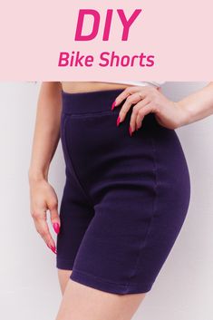 DIY sewing tutorial and pattern. Bike shorts, cycling shorts. Illustrated sewing tutorial. PDF sewing pattern available. Instant download. Cycling Shorts Outfit Street Style, Short Blazer Outfits, Shorts Outfit Casual, Cycling Shorts Outfit, Sewing Patterns Skirt, Diy Sewing Tutorials, Diy Shorts, Patterned Crop Top, Summer Shorts Outfits