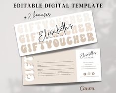 the gift voucherr is displayed on a white background