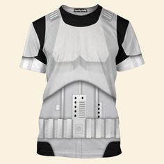 FamilyStore Star Wars Stormtrooper 2 Costume T-Shirt For Men And Women SWHS47 Functional White Crew Neck T-shirt, Technical Gray Short Sleeve Top, Breathable White T-shirt For Streetwear, White Breathable T-shirt For Streetwear, Gray Technical Crew Neck T-shirt, Technical Gray Crew Neck T-shirt, Fitted Jersey T-shirt With Sublimation Print, White Breathable Jersey T-shirt, Breathable Jersey Crew Neck Top