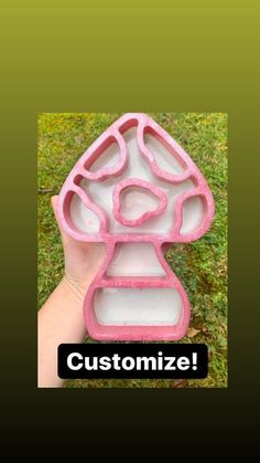 someone is holding up a plastic object with the word customize in front of it