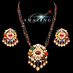 Semi Precious Navratna Stone Set Jewelry |Indian Wedding Jewelry Set | Multistone Polki Set| Indian Traditional Jewelry | Navratna jewelry Material : Silver Gemstone: Semi Precious Navratna Stone Stone colour: Multi colour Primary colour: Gold Earring Closure: Screw back and clips Size- Earring : Width: 20mm Length: 20mm Nacklace: 300mm Pendant: Width: 50mm Length: 60mm Silver Intricate, hand crafted, Pure Silver Polki Pendent and Earring Set, studded with high quality Semi Precious Navratna Sto Luxury Gold Necklaces For Navratri, Luxury Tilla Earrings For Navratri, Affordable Meenakari Jewelry For Festive Season, Luxury Multicolor Jewelry For Navratri, Fusion Style Diamond Bridal Necklace With Stone Work, Fusion Style Bridal Diamond Necklace With Stone Work, Multicolor Gemstone Jewelry Sets For Weddings, Multicolor Gemstone Necklace For Wedding, Elegant Multicolor Hand Set Bridal Sets