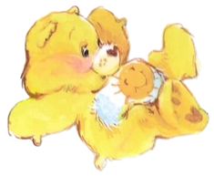 a drawing of two teddy bears hugging each other