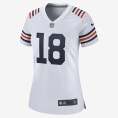 Rep one of your team's top stars with this Caleb Williams Jersey. Proper ventilation and a form fit help provide a dry, comfortable wear with the authentic look of the on-field uniform for the Chicago Bears. White Sporty Jersey For Sports Events, White Sportswear Jersey, Sporty White Jersey With Team Name, White Sporty Jersey With Team Name, White Sports Fan Jersey With Team Logo, White Jersey With Team Logo In Team Spirit Style, White Baseball Jersey With Team Logo, White Short Sleeve Jersey Sportswear, White Sports Jersey With Team Logo