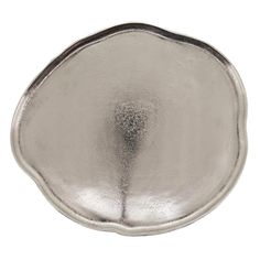 an oval metal tray on a white background