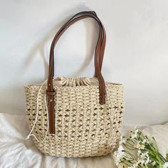 IN STOCK FAST SHIPPING FROM LOS ANGELES Back and better than ever, our woven straw market tote is perfect for carrying everything from your farmer's market bounty to a beach towel and a book. Note: Due to the natural variations in straw, color can vary slightly.Size approximately 28cm wide x 21cm tall or 11in x 8in. Designer Style ID: 8364 Country Style Straw Woven Tote Bag, Vintage Vibes, Summer Bag, Everyday Shoulder Bag, Beach Bag Cream Straw Bag With Large Capacity For Summer, Beige Rectangular Beach Bag With Braided Handles, Summer Cream Straw Bag With Large Capacity, Large Capacity Cream Straw Bag For Summer, Beige Rectangular Summer Beach Bag, White Natural Fiber Travel Bag, Cream Straw Summer Shoulder Bag, Beige Beach Bag With Braided Handles For Daily Use, Beige Summer Straw Bag For Daily Use