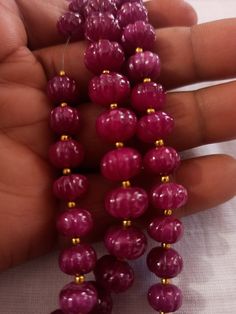 Ruby Pumpkin Natural Ruby Corundum Carving Pumpkin Beads Round Beads Gemstone String 1.Ruby Pumpkin shape 2. Ruby Corundum 3. 112 -carat weight - Approx -11 mm Size - 3.5 inch 9 piece String 4. 170 -carat weight - Approx - 10 mm Size - 6.5 inch 19 piece String 5. 167 -carat weight - Approx - 9 mm Size - 8 inch 25 piece String 6. 169 -carat weight - Approx - 8 mm Size - 10 inch 30 piece String 7, The necklace is with tassel because you can easily adjust your necklace length. 8. If you want any ch Pumpkin Beads Jewellery Gold, Tumbled Gemstone Beads For Jewelry Making, Round Faceted Beads, Spiritual Gemstone Beads For Festive Occasions, Spiritual Festive Gemstone Beads, Red Beads And Cabochons For Jewelry Making, Handmade Rondelle Beads For Jewelry Making, Traditional Rondelle Large Beads, Festive Faceted Oval Beads