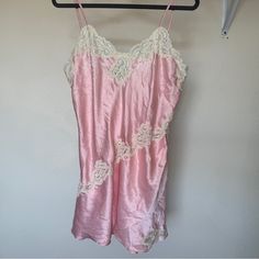 Stunning Vintage 2000s Victorias Secret Slip Dress In Candy Pink With Cream Lace Needs To Be Seen. Fabulous Preloved Condition, No Flaws Slight Rib On Size Tag (See Photos). Pit To Pit: 36” Waist: 35” Length: 33” Prices For Quick Sale, See Closet For More Unique Pieces To Bundle And Save. 2000s Dress, Victoria Secret Slip Dress, Victoria Secret Dress, Lace Slip Dress, Lace Slip, Gold Labels, Candy Pink, Vintage 2000s, Cream Lace