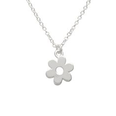 Our sweet flower necklace is handmade in NYC in sustainable .925 sterling silver. Also available in solid 14k gold. We design all of our necklaces to shine alone, or to layer effortlessly with the rest of our collection. 16-inch, 18-inch, or 20-inch sterling silver chain. Bonus: each chain has an extra ring so you can wear it an inch shorter for more layering options. Our flower charm is approx. 7mm tall and across. We use the finest, ethically-sourced silver and hand make every necklace to orde Everyday Flower Charm Necklace, Dainty Everyday Flower Charm Necklace, Everyday Flower Necklace With Flower Charm, Dainty Sterling Silver Flower Charm Necklace, Sterling Silver Charm Necklaces With Flower Pendant, Sterling Silver Charm Necklace With Flower Pendant, Sterling Silver Flower Charm Necklace With Pendant, Everyday Flower Pendant Necklace, Sterling Silver Flower Jewelry For Everyday