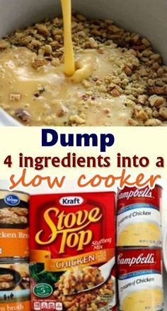 dump ingredients into a slow cooker and then put them in the crock pot