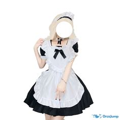 OrcaJump - Black and white maid dress Alice soft girl Lolita Lolita maid dresscross dressing dress - Final Sale White Kawaii Mini Dress With Short Sleeves, White Short Sleeve Kawaii Mini Dress, White Short Sleeve Mini Dress Kawaii Style, White Harajuku Short Sleeve Dress, White Short Sleeve Harajuku Dress, White Harajuku Style Short Sleeve Dress, White Short Sleeve Mini Dress For Costume Party, White Mini Dress With Short Sleeves For Costume Party, White Short Sleeve Dress For Cosplay