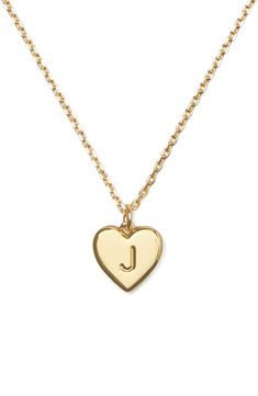 Personalize your everyday ensemble with a dainty chain necklace that suspends a heart-shaped pendant engraved with your initial. 17" length; 3" extender; 3/8"W x 3/8"L pendant Lobster clasp closure Goldtone plate Imported Initials Jewelry, Small Initial Necklace, Necklace Gift, Necklace From Boyfriend, Heart Necklace Gold, Simple Accessories, Necklace With Initials, Dainty Necklaces, Kate Space Necklace