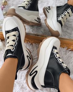 Size: 35,36,37,38,39; Style:Casual Type:Sneakers Material:PU Pattern Type:Contrast Paneled Decoration:Lace-up Occasion:Daily Toe:Round Toe Heel Height:Flat Package Include:1*Sneakers Leopard Ankle Boots, Fur Ankle Boots, Gothic Shoes, Womens Combat Boots, Chelsea Boots Women, Chunky Heels Boots, Beige Shoes, Platform Ankle Boots, Round Toe Heels