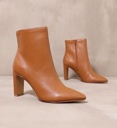 Shop the women's Sleek Step Ankle Boot by Chinese Laundry in camel designed with a pointed toe simple silhouette, zipper closure, and genuine leather upper. Footwear Ideas, Shoe Advertising, Pointed Ankle Boots, Camel Boots, Wardrobe Refresh, Chinese Laundry, Leather Booties, Work Fashion, Canvas Shoes