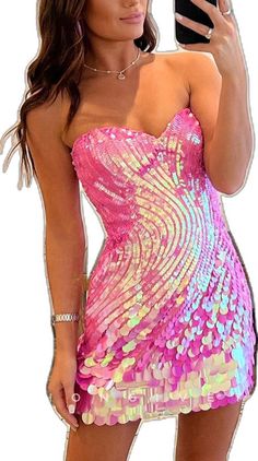 Mini Homecoming Dresses, Sequin Shorts, Look Your Best, Homecoming Dress, Quality Clothing, Homecoming Dresses, Graduation Dress, Pink Dress, Homecoming