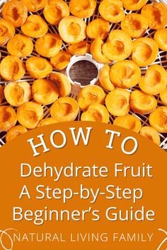 an orange plate filled with donuts and the words how to dehydrate fruit as step - by - step beginner's guide