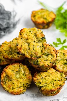 small muffins with herbs and parsley on the side