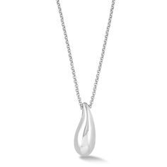 Like a small sculptural piece of silver the Teardrop pendant hangs at the end of the chain, gracefully following your movements.  Pear with a simple chain for a maximum style impact. Dower & Hall designs their jewellery to be worn and treasured. Here are a few simple guidelines to keep your jewellery looking its best: Perfume, skin and hair products can all react with silver causing it to tarnish, cause vermeil to erode and even damage stones – especially pearls. Always apply your products befor