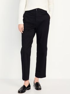 High-Waisted OGC Chino Pants | Old Navy Loosely Fitted Straight Leg Work Pants With Elastic Waistband, Mid-rise Bottoms With Button Closure For Business Casual, Versatile Mid-rise Bottoms For Everyday, Mid-rise Pants With Elastic Waistband For Work, Casual Trousers Dress Pants With Belt Loops, Mid-rise Everyday Bottoms With Hip Pockets, Versatile Mid-rise Bottoms For Workwear, Casual Business Work Pants With Belt Loops, Casual Pants With Belt Loops For Business Casual