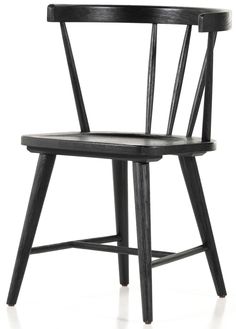 a black wooden chair on a white background