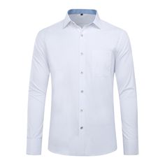 100% Polyester Button closure MATERIAL: Premium polyester fabric, soft, comfortable and breathable, which offers you all-day comfort DESIGN: The casual shirt with button-down closure, long sleeve, point collar, 2 button cuffs SLIM FIT: Slim fit, a trendy and relaxed silhouette, this shirt is easy to pair with chinos or jeans or a jacket, which offers you a clean and crisp look OCCASION: Suitable for both formal and casual, everyday casual wear, work, office, business, dating, travel, party, birt Long Sleeve Flannel Shirt With Button Closure, Solid Color Shirt With Button Closure And Spread Collar, Casual Slim Fit Collared Dress Shirt, Solid Color Button-up Dress Shirt, Solid Shirt With Spread Collar And Button Closure, Shirt With Button Closure And Spread Collar, White Long Sleeve Cotton Dress Shirt, Spring Long Sleeve Shirt With Buttons, Slim Fit Solid Color Dress Shirt With Buttons