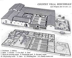 an old map shows the layout of a house and its surrounding courtyard, with several rooms