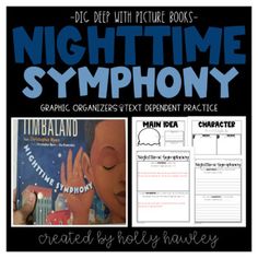 the night time symphone graphic organizer and text guide for kids to use with their own books