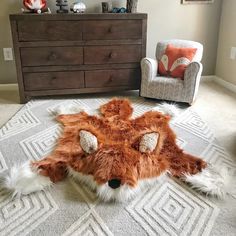 Woodland Animal Area Rug - Etsy Camping Kindergarten, Fox Baby Room, Camping Nursery, Fox Rug, Fuchs Baby, Baby Boy Room, Fox Nursery, Animal Nursery Theme, Fox Baby