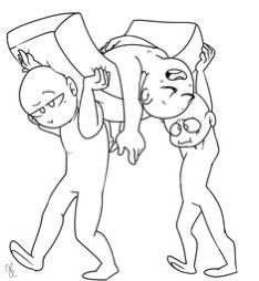 an image of two cartoon characters with one holding the other's head