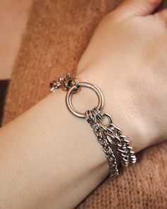 This bracelet combines curb and weave chain patterns to create a dramatic statement. It adds an edge to any look you pair it with, with a large swivel lobster clasp that holds the bracelet strongly in place so you can move throughout your day with confidence. Made from 100% stainless steel, this bracelet is safe to wear in water. Logo-printed tag attached to the closure. All pieces are handcrafted and made to order in Brooklyn. For a coordinated look, pair it with its matching necklace. Availabl Water Logo, Woven Chain, Chip Beads, Jewelry Repair, Matching Necklaces, Jewelry Care, Chain Bracelet, Lobster Clasp, Sale Items