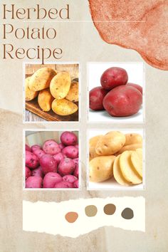 the cover of a recipe book with pictures of potatoes and apples