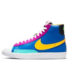 Kids Nike Blazer Mid'Aurora Purple Orange' GS Battle Blue/Aurora/Vivid Purple/Laser Orange Sneakers/Shoes Retro Nike High-top Sneakers For Skateboarding, Nike Multicolor Skate Shoes For Streetwear, Nike Multicolor Sneakers For Skateboarding, Multicolor Nike Sneakers For Skateboarding, Multicolor Sporty Skate Shoes, Multicolor Sporty Skate Shoes For Skateboarding, Nike Retro High-top Sneakers, Retro Multicolor Skate Shoes For Streetwear, Multicolor Mid-top Skate Shoes For Streetwear