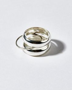 Solid sterling silver three piece ring set. Triple Ring Set, Silver Stackable Double Band Midi Rings, Sterling Silver Stackable Double Band Ring, Silver Sterling Silver Double Band Midi Rings, Cheap Nickel-free Sterling Silver Stackable Rings, Link Necklace, Three Piece, Gold And Silver, Ring Necklace