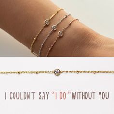 This dainty bracelet is minimal and elegant. Features a sparkly solitaire crystal linked onto an Italian bead chain. Beautifully packaged with our signature box, this will be a gift your bridesmaid will love and want to wear everyday! MEASUREMENTS: ▸ ADJUSTABLE Length: 6.25-7.5in (16-19cm) ▸ Cubic Zirconia Crystal, 4mm MATERIALS: ▸ Available in: .925 Sterling Silver / Gold Vermeil / Rose Gold Vermeil ▸ Hypoallergenic, lead, and nickel free ▸ Handcrafted in NYC Dainty Diamond Bracelet With Delicate Chain For Gift, Minimalist Sparkling Jewelry For Wedding, Minimalist Adjustable Diamond Bracelet Gift, Dainty Adjustable Diamond Bracelet As Gift, Sparkling Dainty Jewelry As Gift, Dainty Round Chain Bracelet For Party, Delicate Diamond Bracelet As Gift, Dainty Delicate Chain Bracelet For Anniversary, Rose Gold Satellite Chain Bracelet As Gift