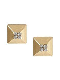 Square Stud Earring #BR Gold Stud Jewelry For Gifts, Gold Studs Jewelry For Gift, Gold Studs Jewelry Gift, Elegant Gold Stud Earrings, Bar Studs, Square Earrings Studs, Square Stud, Women's Jewelry And Accessories, Crystal Stud Earrings