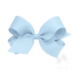 This large grosgrain ribbon hair bow for girls is available in dozens of colors. When this great boutique bow is clipped over a ponytail, it is adorable. This bow is sure to stay in her hair all day with our patented WeeStay™ no-slip hair clip. Approximate Size: 5.5” x 4” (1.5” Ribbon) Large Hair Bow, Book Costumes, Light Blue Ribbon, Large Hair Bows, A Ponytail, Boutique Bows, Bow Accessories, Ribbon Hair Bows, Ribbon Hair