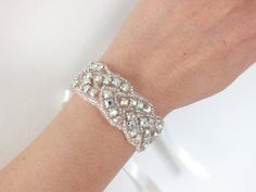 Rhinestone bracelet bridal bracelet bridesmaid Cuff | Etsy Elegant Beaded Cuff Bracelet For Wedding, Silver Crystal Embellished Bracelet For Gift, Silver Crystal Embellished Bracelet Gift, Elegant Beaded Bracelets With Bling For Wedding, Crystal Beaded Bracelets For Wedding, White Wedding Bracelets With Sparkling Stones, White Bracelets With Sparkling Stones For Wedding, White Sparkling Stones Bracelet For Wedding, Elegant Wedding Beaded Bracelets With Rhinestones