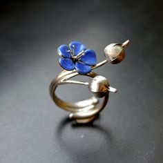 Adjustable Enamel Metal Ring As Gift, Adjustable Metal Enamel Ring For Gift, Adjustable Enamel Ring, Teockenblumen Ring, Adjustable Enamel Round Ring, Adjustable Round Enamel Ring, Adjustable Metal Enamel Ring Gift, Adjustable Silver Enamel Open Ring, Elegant Flower-shaped Enamel Wedding Ring