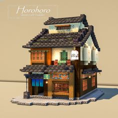 an image of a building made out of legos and paper machches with the words horoko written on it